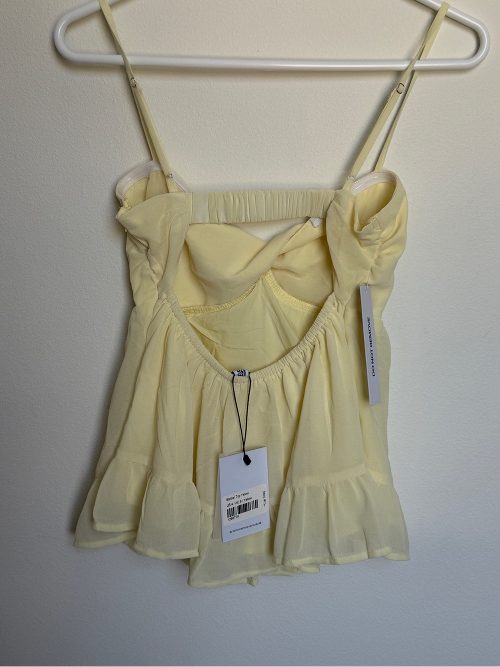 Princess Polly Butter Yellow Ruffled Spaghetti Strap Babydoll Camisole - Picture 5 of 7